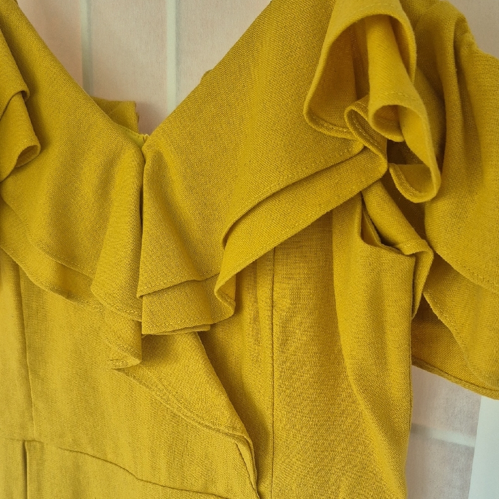 Mustard Ruffled Jumpsuit - Picture 5 of 10